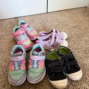 Toddler Girls Shoes bundle  - Pink, Purple, Black size 9 used